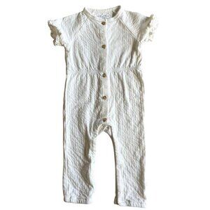 Petite Maison X Nono Baby White Jumpsuit Romper, Organic Cotton - Size 12 Months